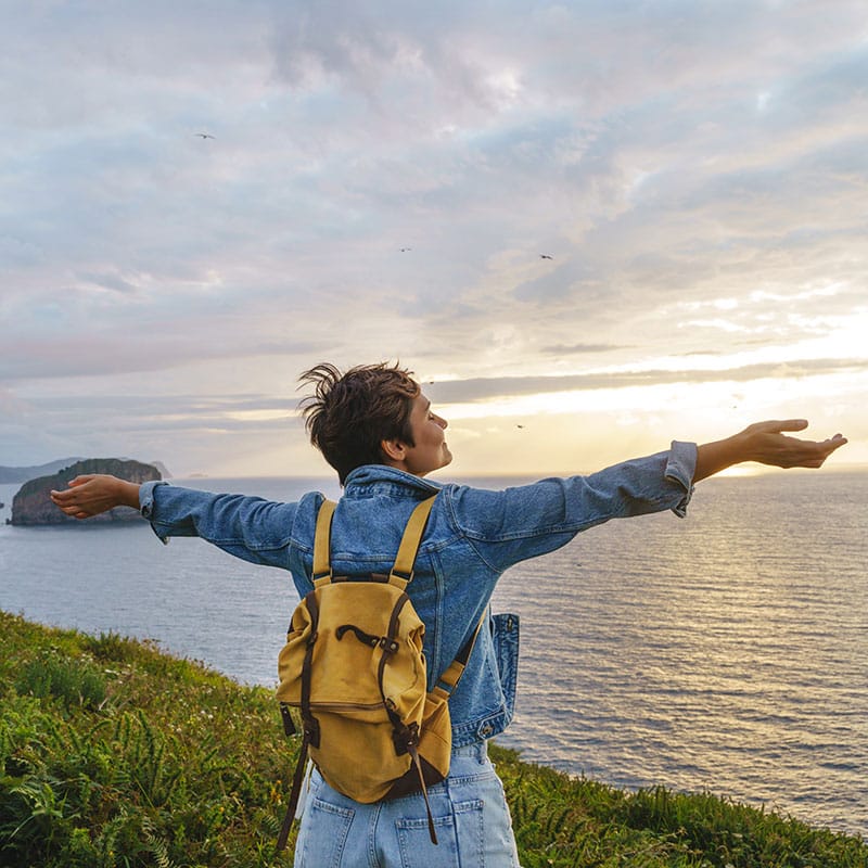 Woman celebrates her mental health outdoors in Seward Alaska